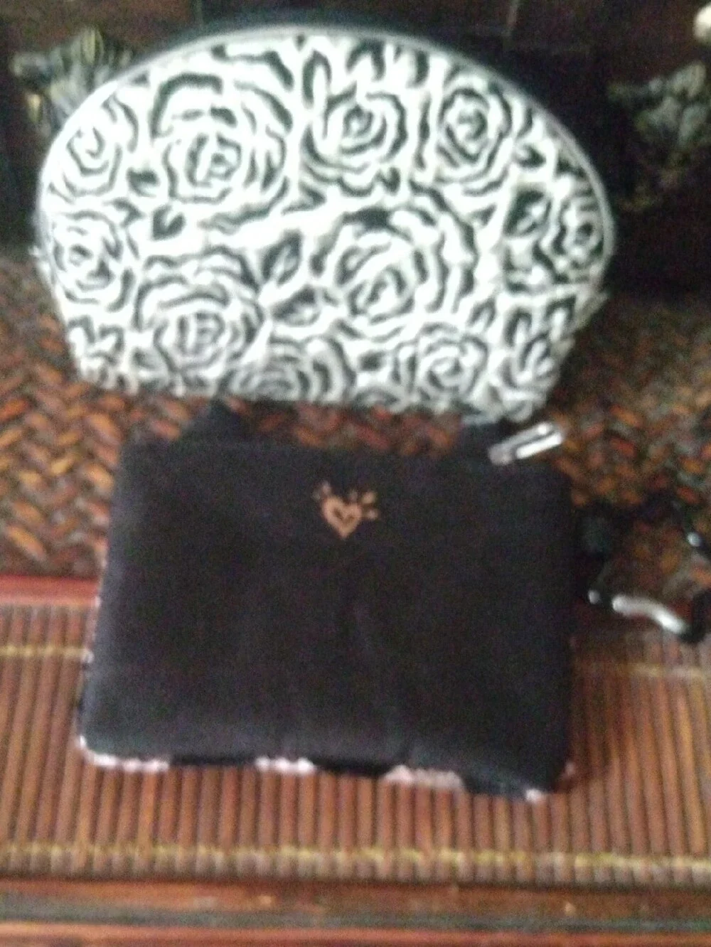 3 Stylish Black & White Floral and 1 Leopard Print Women's Coin Purses